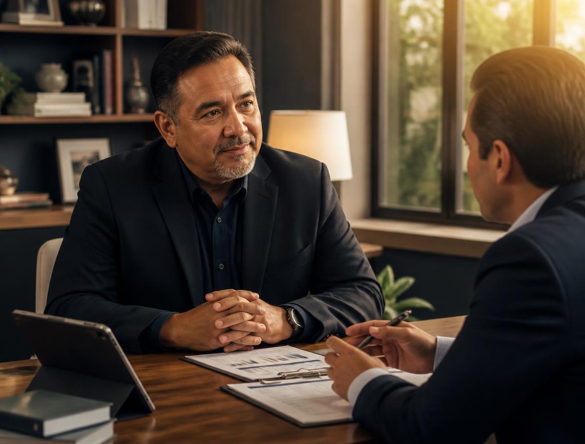 Pastor em atendimento individual com consultor previdenciário